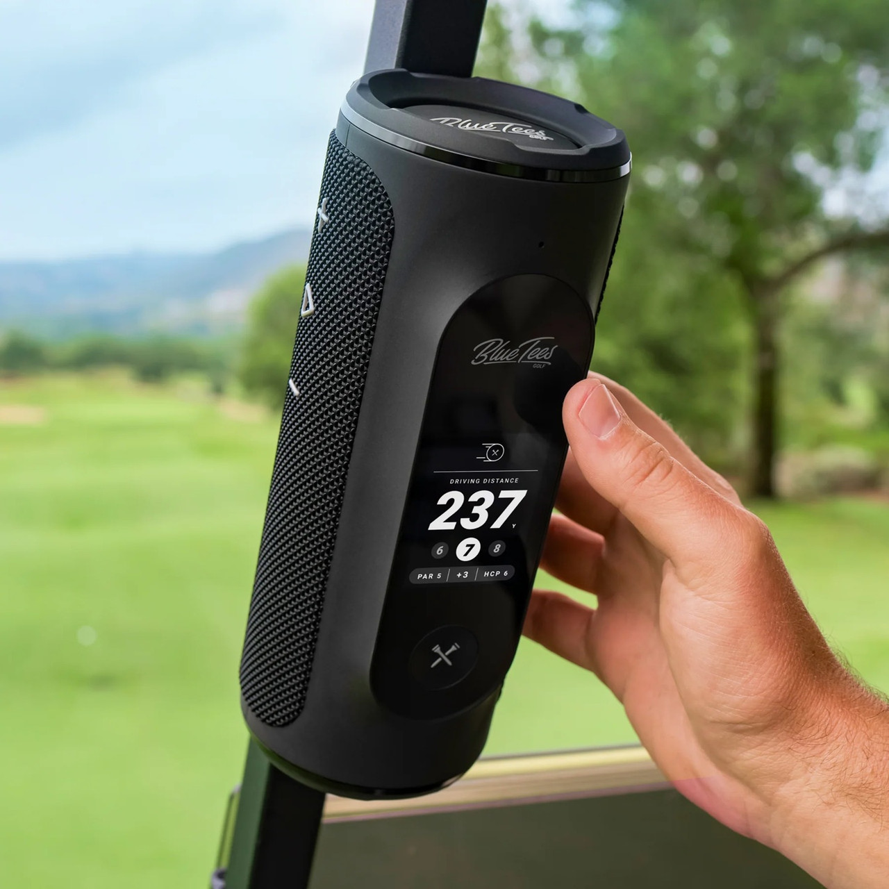 Blue Tees Player+ GPS Speaker | Touchscreen Golf GPS & 360° Audio