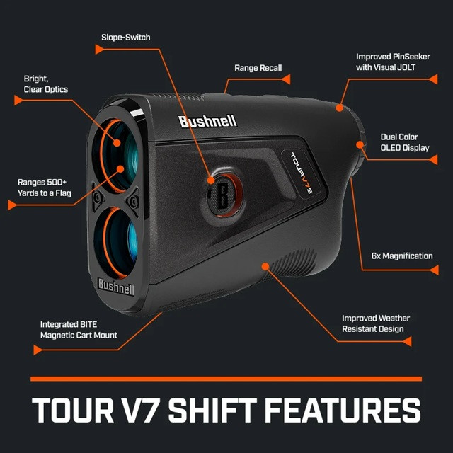 Bushnell Tour V7 Shift Patriot Pack Golf Laser Rangefinder with