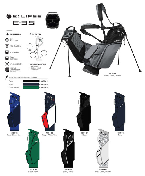 Sun Mountain 2025 Eclipse E-3.5 Stand Bag - 4-Way Top, 11 Pockets