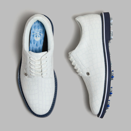 GALLIVANTER G/LOCK CROC-EMBOSSED LEATHER DERBY GOLF SHOE