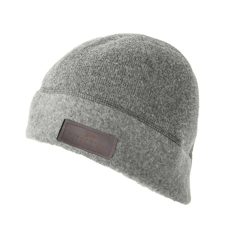 Wool Beanie with Leather Patch