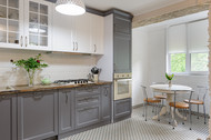 Eye-Catching Two-Tone Finish For Kitchen Cabinets