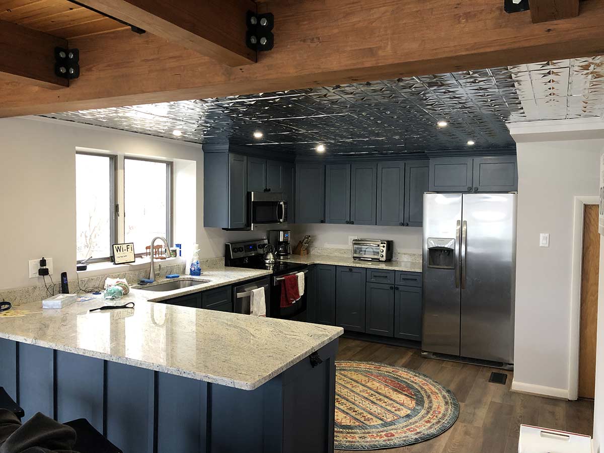 On Trend Modern Blue Kitchen Remodel
