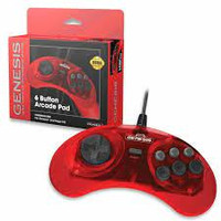 Retro-Bit Genesis 6-Button Arcade Pad (Crimson) for Sega Genesis