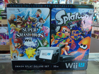 Nintendo Wii U Console (Black) (32GB) Smash/Splat Deluxe Set Boxed Used NO GAMES INCLUDED