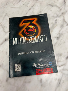 Mortal Kombat 3 SNES Super Nintendo Entertainment System Manual Only