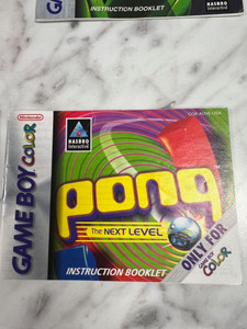 Pong The Next Level Game Boy Color Manual Only