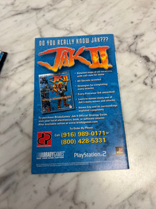 Jak II Playstation 2 PS2 Manual only