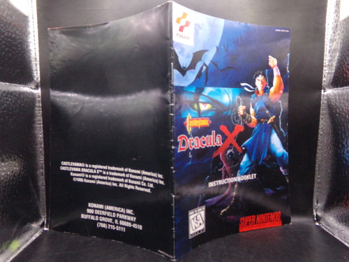 Castlevania: Dracula X Super Nintendo SNES MANUAL ONLY