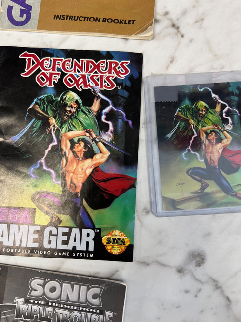 Defender of Oasis Manual and card only Sega Game Gear