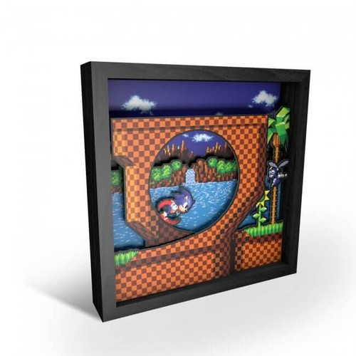 Sonic the Hedgehog: Loop Scene 9"x9" (Big) Pixel Frames -
