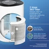 Delivers 360° air purification by capturing allergens and particulates in 2 filter layers. The outside pre-filter catches large dust particles and pet hair and the True HEPA filter captures 99.97% of allergens and particulates.