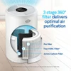 3 stage 360 degrees filter delivers optimal air purification