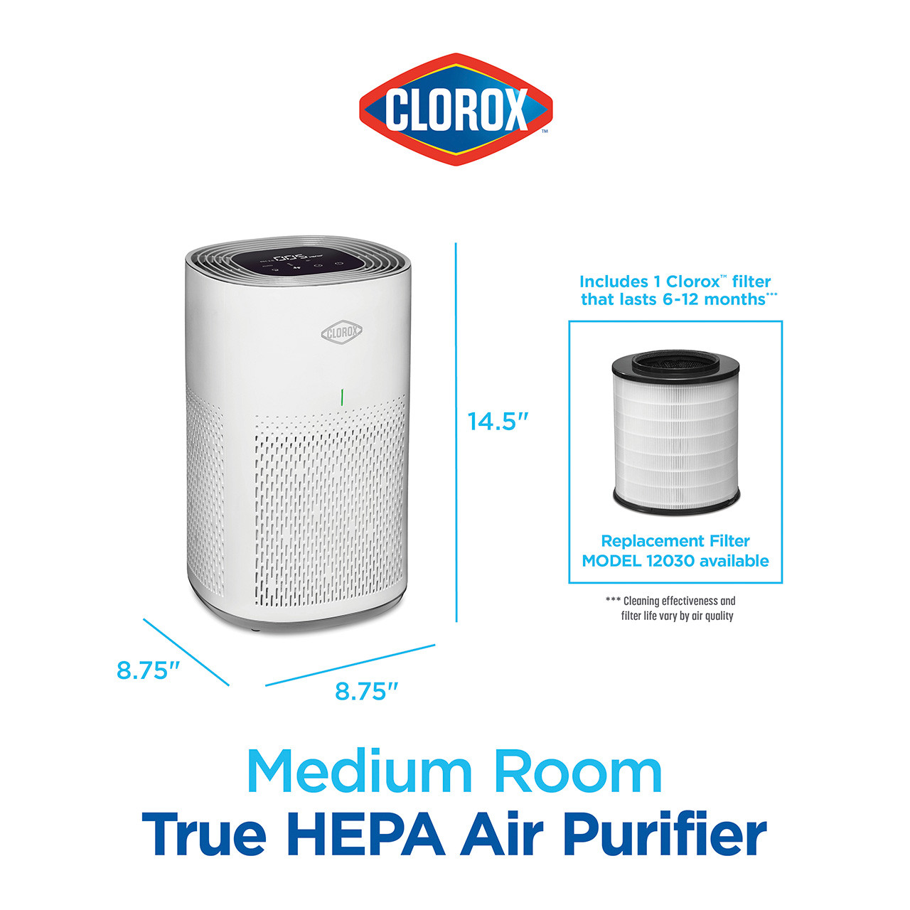 Clorox™ Medium Room True HEPA Air Purifier | Clorox™ Home Appliances