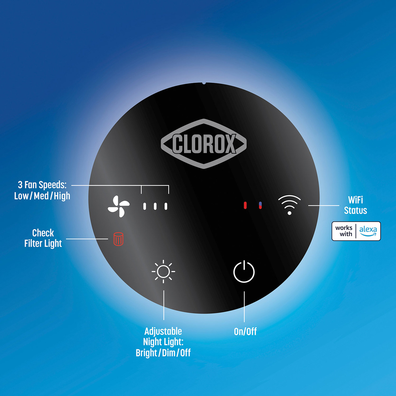 Smart Tabletop Air Purifier digital interface