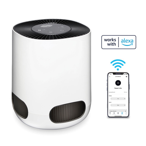 Smart Tabletop True HEPA Air Purifier, works with Alexa