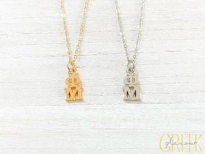 Phi Mu Lavalier Drop Necklace