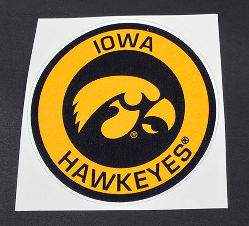 Iowa Hawkeyes 4 Inch Vinyl Decal Sticker Round Car Truck Window  Decal Bumper Sticker