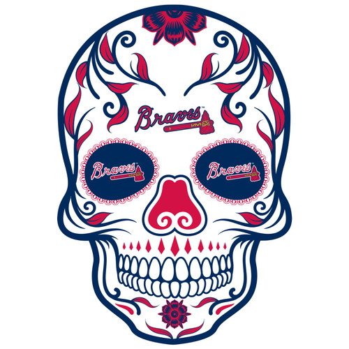 Atlanta Braves sugar skull decal – 4 inch vinyl sticker in clearance section