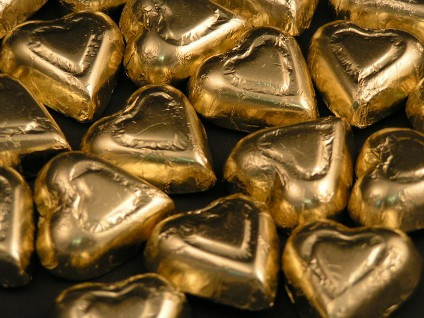 Gold Chocolate Hearts