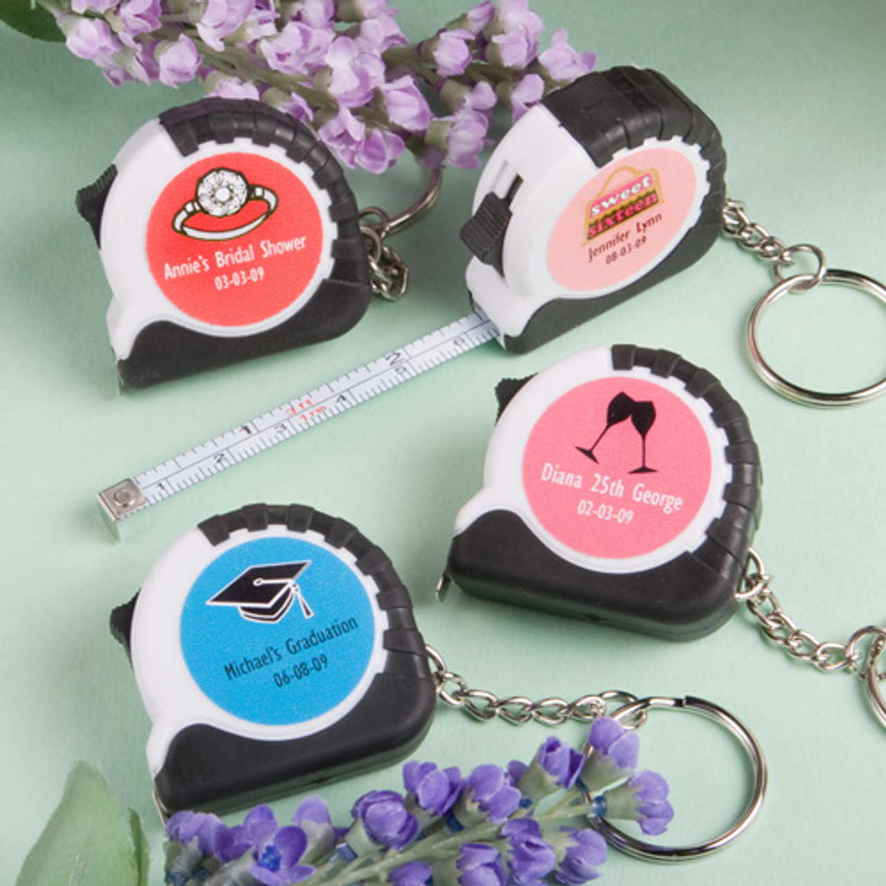Personalized Key chain/Measuring Tapes Favors