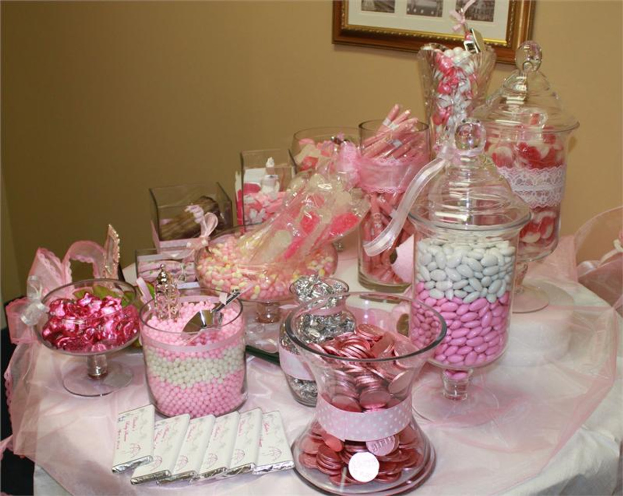 30 pc Baby Shower Baby girl treats bundle for candy table. pink color and  gold