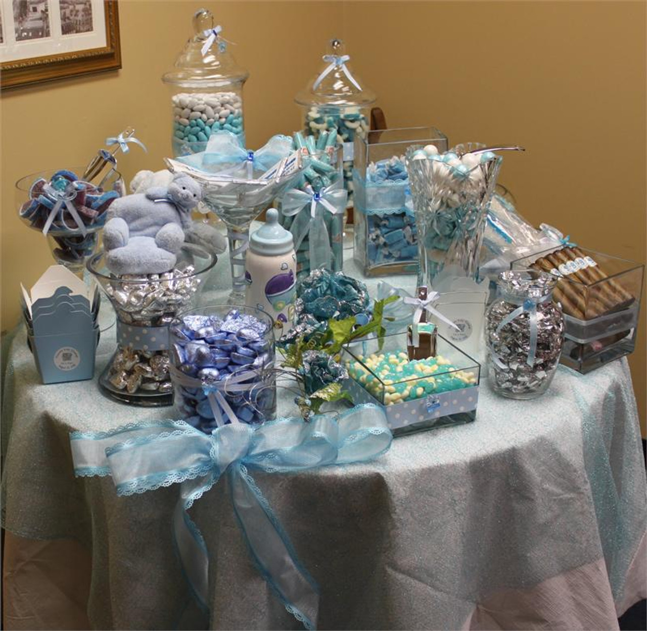 Blue Baby Shower Candy Buffet