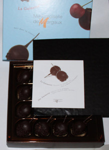 Chocolate Dipped Cherries in a Fancy Gift Box - Imported from France - SALE - 2 Sizes
