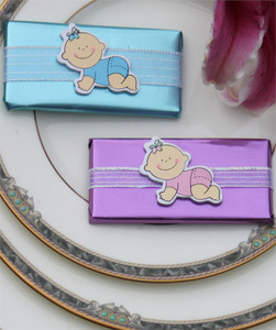 Shimmering Chocolate Favor with Crawling Baby Shimmering Chocolate Favor with Crawling Baby
