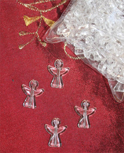 Sparkling Clear Angel Charms 1 Inch - Bag of 100 Angels Favor Accessories