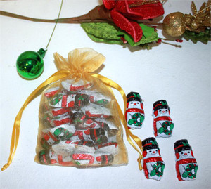 Christmas Gift Bag Filled with Santa or Snowman Madelaine Chocolate - 1/2 Pound