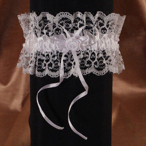 "Satin & Lace" Garter In White "Satin & Lace" Garter In White