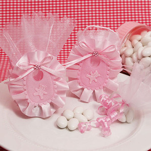 "Bear Bib" Pink Favor Bag, 24 Bags