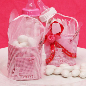 "Baby Tote Bag" Pink Favor Bag, 1 Dozen "Baby Tote Bag" Pink Favor Bag, 1 Dozen