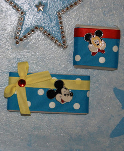 Decorated Chocolate Baby Boy Favor with Mickey Mouse Charms Decorated Chocolate Baby Boy Favor with Mickey Mouse Charms