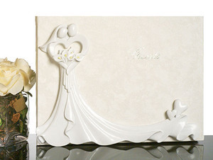 Bride and Groom with Calla Lily Bouquet Guest Book Bride and Groom with Calla Lily Bouquet Guest Book