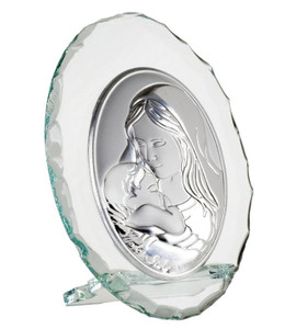 Italian Authentic 925 Silver Mother & Child Religious Icon