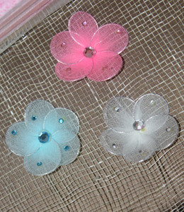 Sparkling Mesh and Rhinestones Flowers, Charm and Decoration Sparkling Mesh and Rhinestones Flowers, Charm and Decoration
