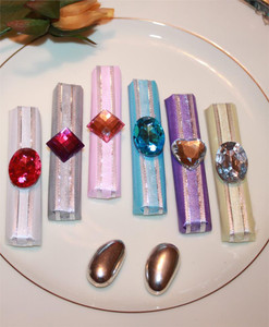 Decorated Long Chocolate Favor with Colorful Crystal Charm