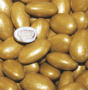 Gold Color Jordan Almonds - 1 Pound Bag Gold Color Jordan Almonds - 1 Pound Bag