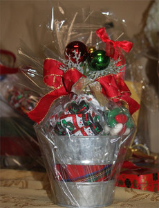 Holidays Bucket Gift Basket Filled with Christmas Chocolate and Holiday Jordan Almonds Holidays Bucket Gift Basket Filled with Christmas Chocolate and Holiday Jordan Almonds