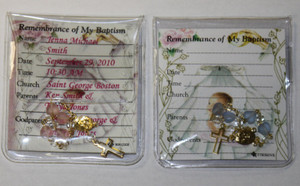 Mini Rosary in a Pouch w/Baptism Remembrance Card
