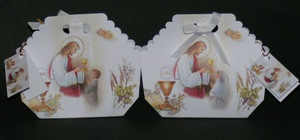 Complete Communion / Baptism Favor Box Bonboniere w/Jordan Almonds & Personalized Tag