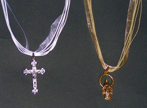 Italian Crucifix or Religious Icon Pendant Necklace