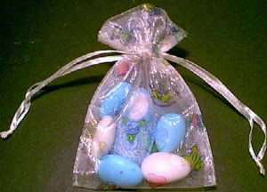 Sheer bag w/Colorful baby Prints, Almonds & Chocolate