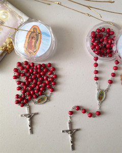 Guadalupe Scented Rose Wood Rosary in a Fancy Box - SALE Guadalupe Scented Rose Wood Rosary in a Fancy Box - SALE