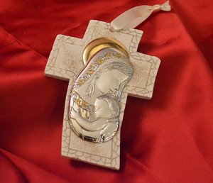 Mother And Child Hanging Cross - Made In Italy Mother And Child Hanging Cross - Made In Italy