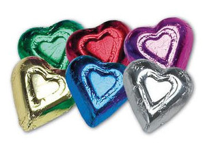 Madelaine Fine Assorted Foil Covered Chocolate Hearts - 1 LB Madelaine Fine Assorted Foil Covered Chocolate Hearts - 1 LB