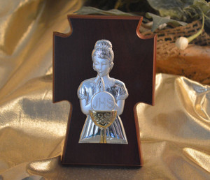 First Communion Girl Icon A Wood Stand Made In Italy