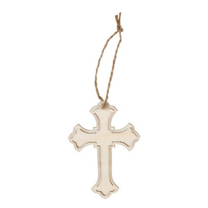 Laser Cut Wood Cross Ornament - 3.5 inches Laser Cut Wood Cross Ornament - 3.5 inches